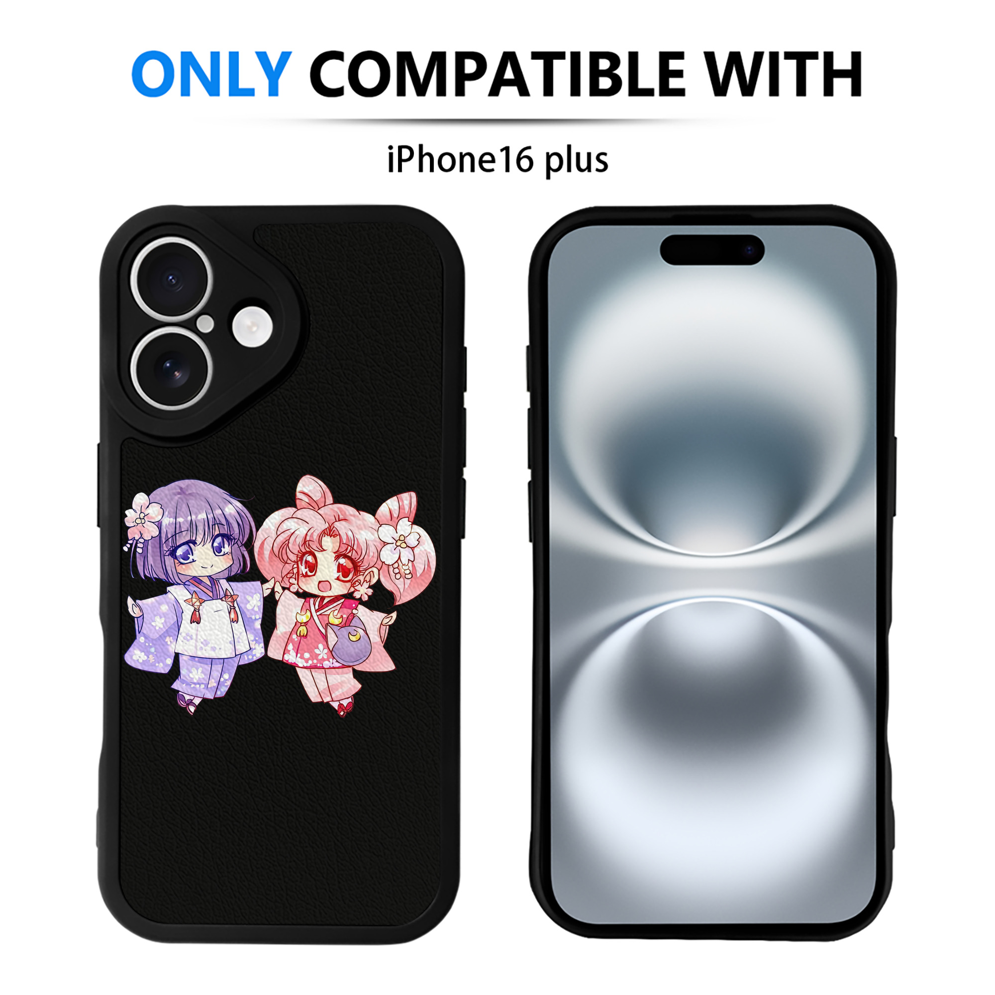 （画像用） 美少女戦士セーラームーン ちびうさ Sailor Moon Chibiusa Tsukino Usagi Small Lady Serenity 【iPhone 16シリーズ対応】シリコンスマホケース（レザー調） 材質：シリコン